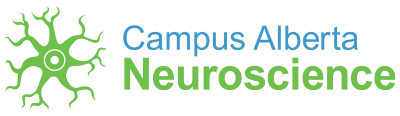 Logo of Campus Alberta Neuroscience featuring a stylized green neuron and blue text.